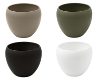 Vaso Ceramica Bombato H. 23 D. 27 Composizione Floreale