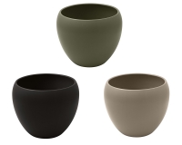 Vaso Ceramica Bombato H. 18 D. 22 Composizione Floreale