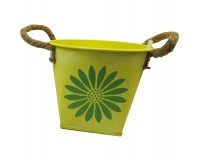 Vaso Latta Fiore 16x13,5 Decorazione Primavera Pasqua Addobbi