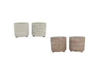 Vaso Piedini D. 14  H. 13 Fantasia Rotondo Quadrato Composizione Floreale