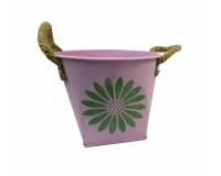 Vaso Latta Fiore 16x13,5 Decorazione Primavera Pasqua Addobbi