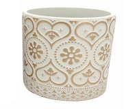 Vaso Greche Oro D 13,5 H 12,5 Arredo Composizione Natalizia