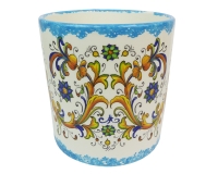Vaso Cilindro Maiolica D. 15 H. 16 Ceramica Addobbi Decorazione