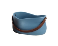 Vaso Manico Ecopelle 19,5 X 13,5 H. 10 Decorazione Composizione
