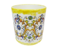 Vaso Cilindro Maiolica D. 18 H. 19,5 Ceramica Addobbi Decorazione