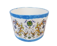 Vaso Cilindro Maiolica D. 26 H. 17  Ceramica Addobbi Decorazione
