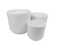 Vaso Ceramica Sabbiato S/3 D 19 15 12 Decorazione Casa