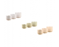 Vaso Righe verticali S/3 Decorazioni Composizione Floreale Primavera Pasqua