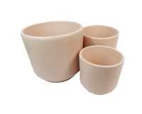 Vaso Ceramica Sabbiato S/3 D 19 15 12 Decorazione Casa