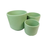 Vaso Ceramica Sabbiato S/3 D 19 15 12 Decorazione Casa