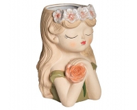 Vaso Ragazza 13,6x12,2x18,5 Decorazioni Addobbi Composizione Floreale
