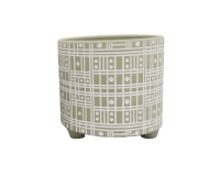 Vaso Piedini D. 14  H. 13 Fantasia Rotondo Quadrato Composizione Floreale