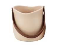 Vaso Manico Ecopelle D.13  H.12 Decorazione Composizione