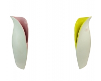 Vaso Porta Fiori Ceramica Bianco Interno Colorato 58 Cm