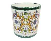 Vaso Cilindro Maiolica D. 18 H. 19,5 Ceramica Addobbi Decorazione