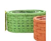 Cesto Ovale Legno Intrecciato S/2 Decorazione Pasqua