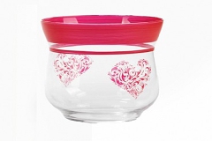 Vaso Cuore In Vetro D.12 H.11 Cm Regalo San Valentino