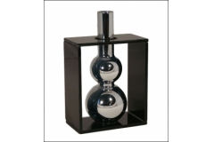 Vaso Porta Fiore Vetro Specchiato Argento