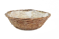 Pz 1 Cesto Tondo Salice D.27 Cm Contenitore Legno Arredo