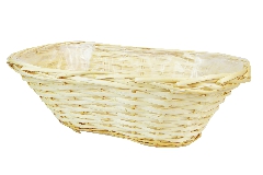 Cesto 2 Vasi Vimini 30x18x14 Cm Contenitore Legno Arredo Casa