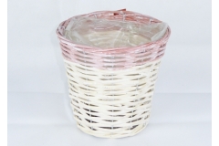 Cachepot Pink-white D.17x17 H