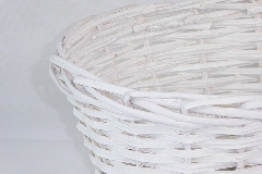 Cesto Ovalina Grande Bianca In Vimini 30x18x13 Cm