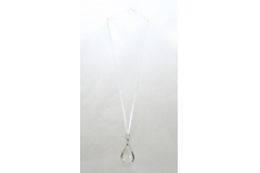 Goccia In Vetro Trasparente Con Nastro In Raso 6.5 Cm