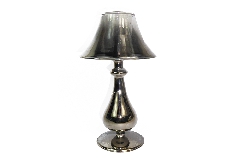 Candeliere Vetro Fumè Nero Abat-jour D.13 H.28 Cm Decorazione Arredo