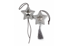 Decorazione Stella Glitter Arg. As Pz 10