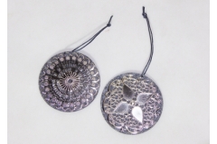 Decorazione Panno Metallo Argento Pz 18