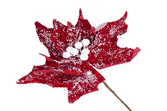 Stella Natale Vellutata Rossa Innevata Gigante Cm 85 Decorazione Addobbi