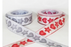 Nastro Tessuto Cuore/stella Mm 40x20 Mt