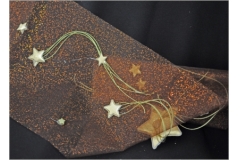 Runner Color Ruggine Stellato Glitter Natalizio 21x180 Cm Telo Tessuto Drappo