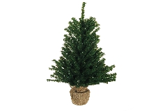 Albero Di Natale Pino Artificiale Con Vaso Rivestito Juta Cm 90 Addobbi Natalizi