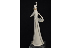 Babbo Natale In Resina Bianco 35x11 Cm