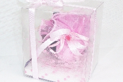 Bomboniera Quadro Orsetto Rosa Con Scatola Trasp.