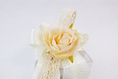 Bomboniera Scatola PVC Fiore Cipria Nastro Pizzo Wedding