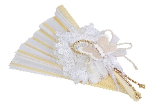 Bomboniera Ventaglio 21 Cm Tulle Glitterato E Farfalla Matrimonio Wedding