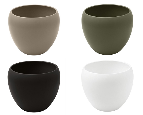 Vaso Ceramica Bombato H. 23 D. 27 Composizione Floreale