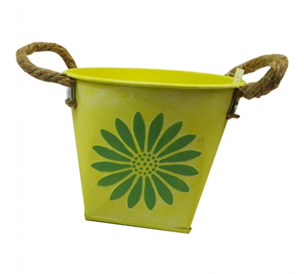 Vaso Latta Fiore 16x13,5 Decorazione Primavera Pasqua Addobbi