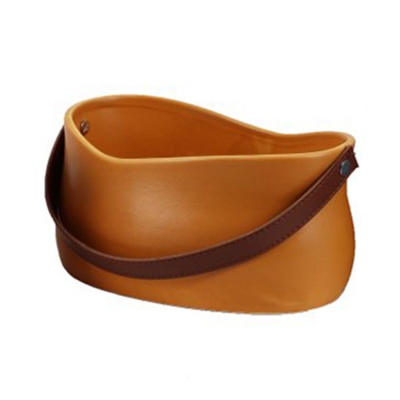 Vaso Manico Ecopelle 19,5 X 13,5 H. 10 Decorazione Composizione