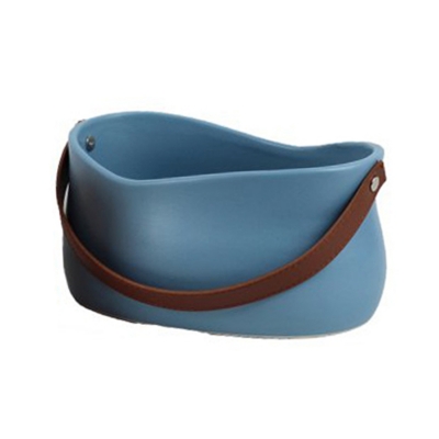 Vaso Manico Ecopelle 19,5 X 13,5 H. 10 Decorazione Composizione