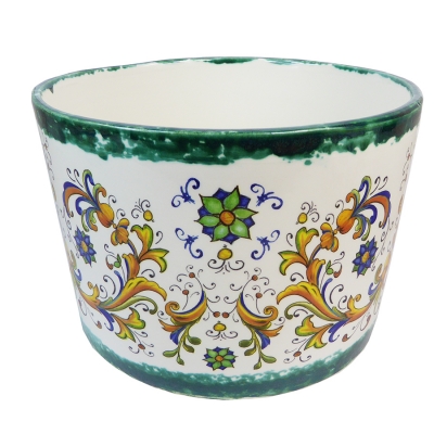 Vaso Cilindro Maiolica D. 26 H. 17  Ceramica Addobbi Decorazione