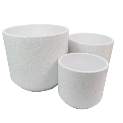 Vaso Ceramica Sabbiato S/3 D 19 15 12 Decorazione Casa