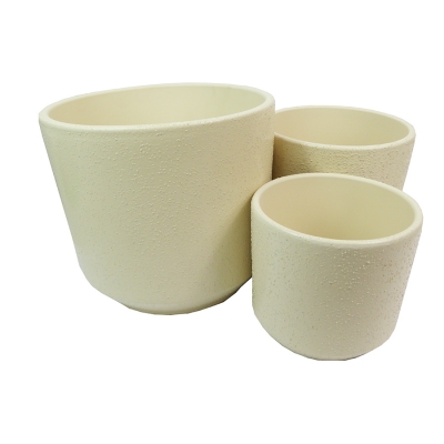 Vaso Ceramica Sabbiato S/3 D 19 15 12 Decorazione Casa
