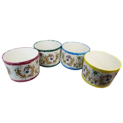 Vaso Cilindro Maiolica D. 26 H. 17  Ceramica Addobbi Decorazione