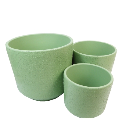 Vaso Ceramica Sabbiato S/3 D 19 15 12 Decorazione Casa