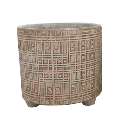 Vaso Piedini D. 14  H. 13 Fantasia Rotondo Quadrato Composizione Floreale