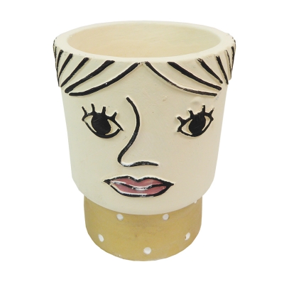 Vaso Testa Picasso D. 12 H. 16,5 Art Deco Composizione Floreale