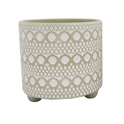 Vaso Piedini D. 14  H. 13 Fantasia Rotondo Quadrato Composizione Floreale